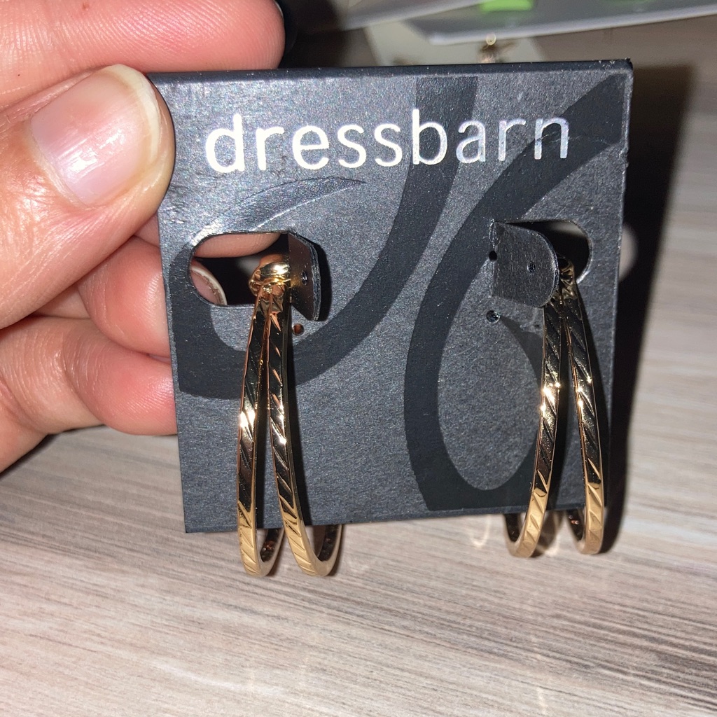 Dressbarn Gold Textured Hoop Earrings